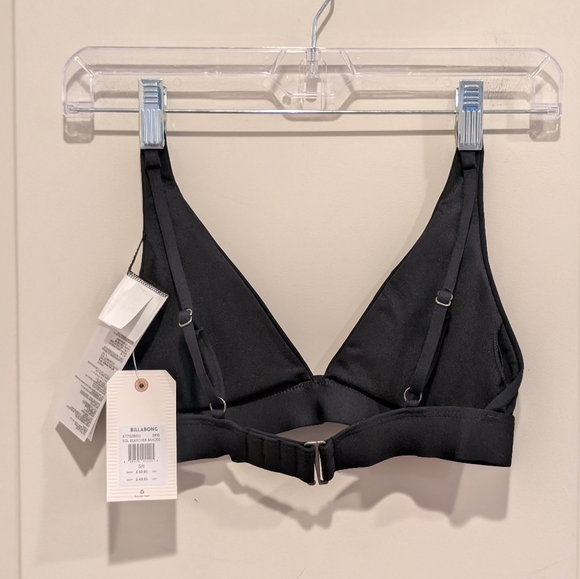 Billabong Sol Searcher Banded Black Triangle Bikini Top Size Small - Picture 3 of 6